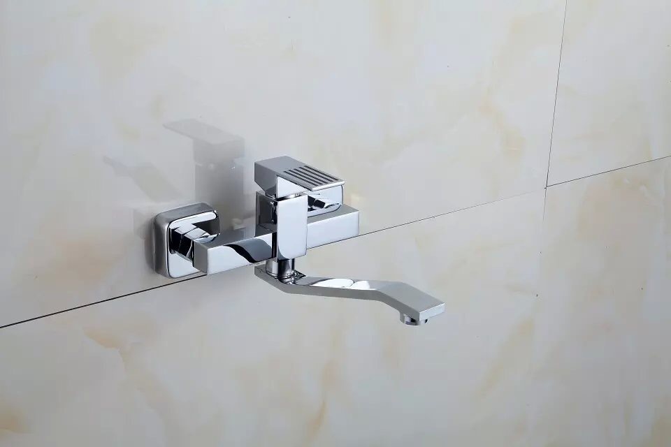 Matera Single Handle Wall Mounted Chrome Finish Faucet